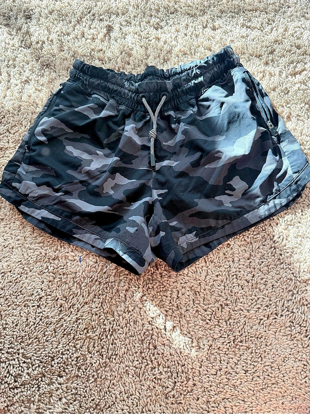 Girl All Play 3" Short Camo Athletic Shorts Black & Gray Girls XL/14